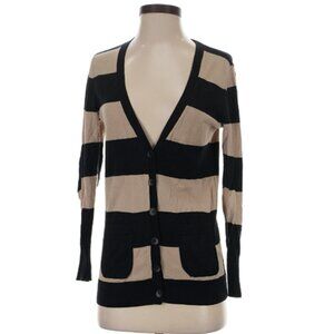 Halogen Nordstrom Black Brown Striped Cardigan Women’s Small